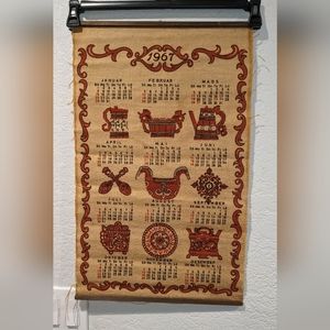 Vintage 1967 wall hanging calendar